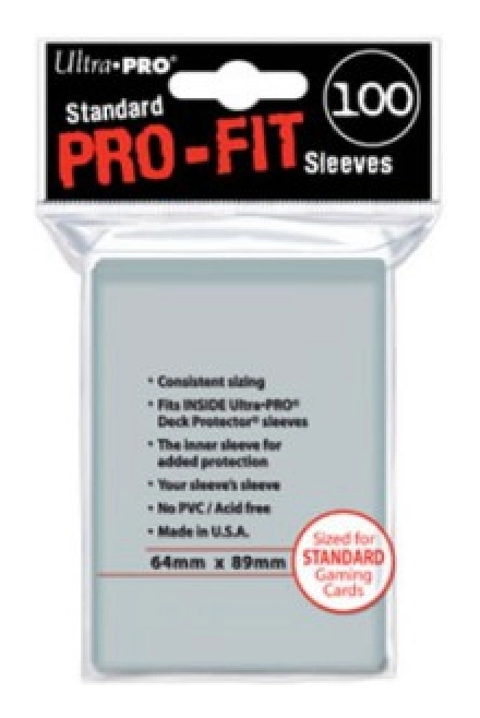 UP - Pro-Fit Card Clear - Standard Sleeves 64 x 89mm - (100 Sleeves)
