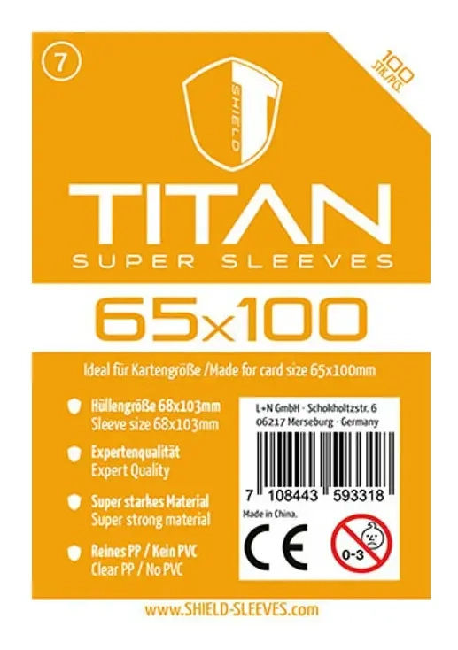 Shield Titan - 100 Sleeves (65 x 100mm)