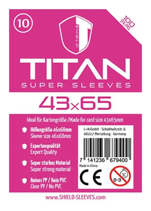 Shield Titan - 100 Sleeves (43 x 65mm)