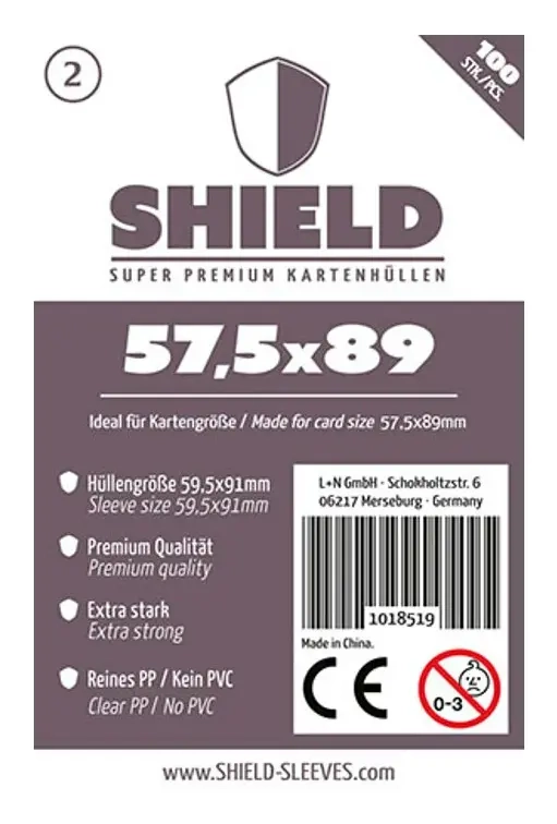 Shield Thin - 100 dünne Kartenhüllen (57,5 x 89 mm)