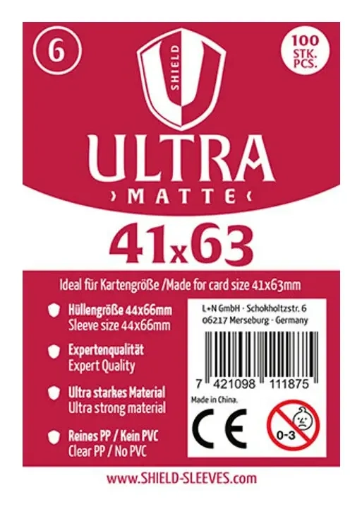 Shield Ultra Matte - 100 Sleeves (41 x 63 mm)