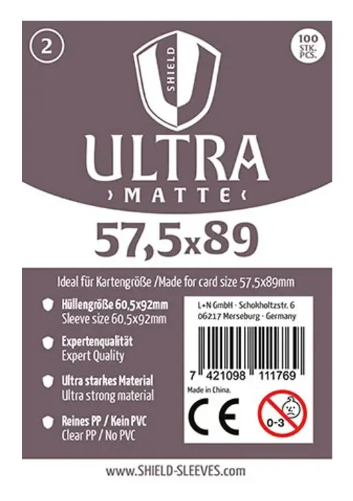 Shield Ultra Matte - 100 Sleeves (57,5 x 89 mm)