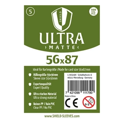 Shield Ultra Matte - 100 Sleeves (56 x 87 mm)