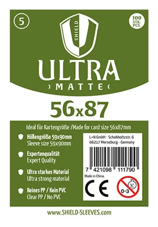 Shield Ultra Matte - 100 Sleeves (56 x 87 mm)