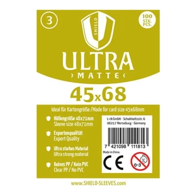 Shield Ultra Matte - 100 Sleeves (45 x 68 mm)