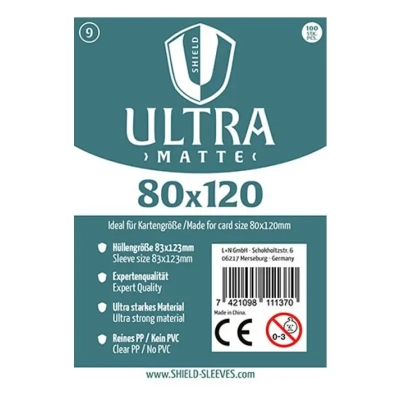 Shield Ultra Matte - 100 Sleeves (80 x 120 mm)