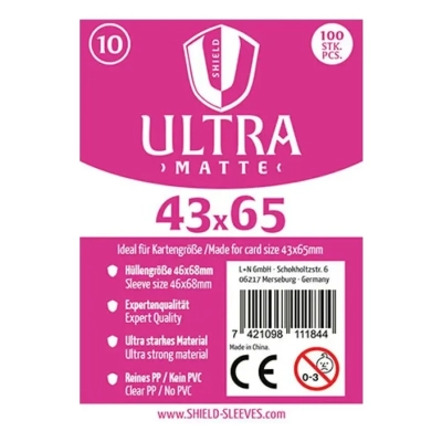 Shield Ultra Matte - 100 Sleeves (43 x 65 mm)