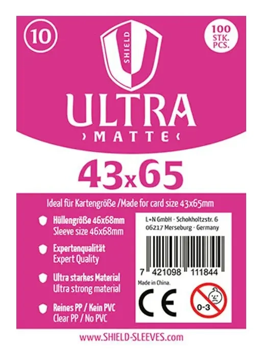 Shield Ultra Matte - 100 Sleeves (43 x 65 mm)